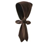 Gorro de punto con capucha para mujer, color puro, bufanda larga, chal cálido, bufanda para la cabeza, gorro para invierno y otoño, Café, M