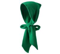 Gorro de punto con capucha para mujer, color puro, bufanda larga, chal cálido, bufanda para la cabeza, gorro para invierno y otoño, Verde, M