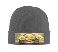 Gorro de punto con diseño de flores en la lluvia para hombre/mujer, gorro de punto para hombre, gorro de punto para invierno, suave y cálido, Deep Heather, talla única