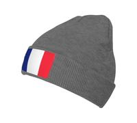 Gorro de punto con la bandera de Francia para mujeres y hombres, elegante y cómodo gorro para clima frío al aire libre, negro, Deep Heather, talla única