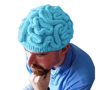 Gorro de punto con personalidad para adultos y niños, de ganchillo, cerebro, cerebro, gorras para exteriores para hombres, azul, Talla única