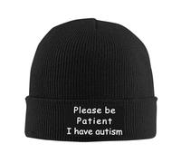 Gorro De Punto Concienciación sobre El Autismo. por Favor, Tengan Paciencia Conmigo. Tengo Autismo. Beanie Hat Unisex Skull Cap Calidez Gorro De Invierno para Senderismo Invierno Running