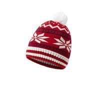 Gorro de punto de copo de nieve con orejeras, gorro festivo de invierno, gorro acogedor para clima frío, actividades al aire libre, accesorio de moda de temporada, 07#_Watermelon Red2, Talla única