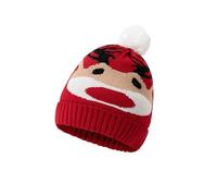 Gorro de punto de copo de nieve con orejeras, gorro festivo de invierno, gorro acogedor para clima frío, actividades al aire libre, accesorio de moda de temporada, 01#_Red1, Talla única