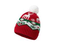 Gorro de punto de copo de nieve con orejeras, gorro festivo de invierno, gorro acogedor para clima frío, actividades al aire libre, accesorio de moda de temporada, 04#_Red4, Talla única