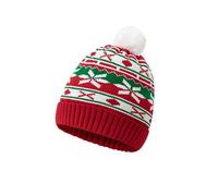 Gorro de punto de copo de nieve con orejeras, gorro festivo de invierno, gorro acogedor para clima frío, actividades al aire libre, accesorio de moda de temporada, 02#_Red2, Talla única
