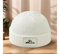 Gorro de punto de de con parche y estampado de pico de montaña, , y sin para otoño/invierno, para ocio al , deportes, correr, ciclismo, esquí, gorro con protección para , gorro de rock hip-hop, unisex