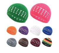 Gorro de punto de ganchillo, estilo Abba azul real, diseño de tejido abierto transpirable, cubierta de cabeza para mujer, Morado (, Talla única
