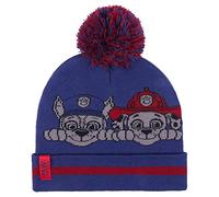 Gorro de Punto de La Patrulla Canina para Niños - Color Azul y Rojo - Apto de 1 a 4 - Años Sombrero con Pompón y Estampado de Marshall, Chase, Skye y Rubble - Producto Original Diseñado en España