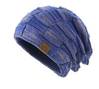 Gorro de punto de lana de colores mixtos para mujer, cálido, a la moda, gorro cálido para hombre, sombrero de trampero extra grande, Morado (, Talla única