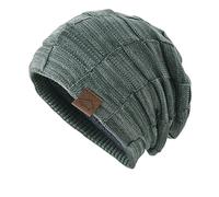 Gorro de punto de lana de colores mixtos para mujer, cálido, a la moda, gorro cálido para hombre, sombrero de trampero extra grande, verde, Talla única