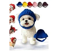 Gorro de punto de lana roja para perro con orejeras - Gorro de invierno cálido para perro, gorro de punto suave para mascotas, disfraz protector de diadema para perros para clima frío, convierte a tu
