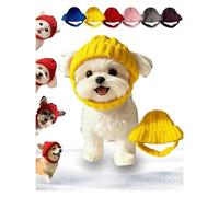 Gorro de punto de lana roja para perro con orejeras - Gorro de invierno cálido para perro, gorro de punto suave para mascotas, disfraz protector de diadema para perros para clima frío, convierte a tu