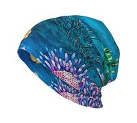 Gorro de Punto de Moda con diseño de Marina, pez Tropical, Estrella de mar, Suave, elástico, Holgado, Estilo Hip-Hop, para Mujeres y Hombres, Color Negro