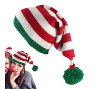 Gorro de punto de Navidad, gorro de punto de Papá Noel para mujer, cómodo gorro de punto colorido para exteriores, accesorios para clima frío, para mujeres, niñas, niños, vísperas, reuniones