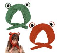 Gorro De Punto De Rana, Bonitos Ojos Grandes, Gorro Cálido, Creativo, Protección Para Los Oídos, Gorro De Punto Cálido Para Invierno, Personalizado, 2 Uds.