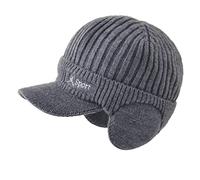 Gorro de punto elástico cálido para hombre, gorro de lana gruesa para exteriores, gorro de punto cálido en otoño e invierno, a, Talla única