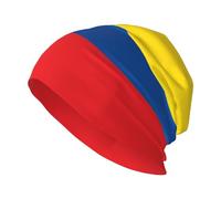 Gorro de punto elástico estampado con la bandera de Ecuador, gorro de esquí cálido, adecuado para actividades como senderismo, pesca y correr, color negro