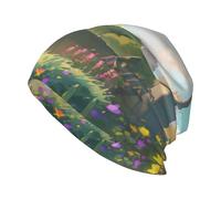 Gorro de punto elástico estampado Outside The Castle Gate, gorro de esquí cálido, adecuado para actividades como senderismo, pesca y correr, color negro