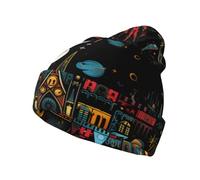 Gorro de punto estampado Castle and Starry Sky at Night, cálido y transpirable, versátil para clima frío