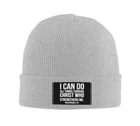Gorro De Punto Filipenses 4:13 Versículo Cristianismo Dones Fe Religiosa Beanie Gorros Diseño Clásico Gorro De Invierno Slouch Sombreros De Invierno para Esquí Exteriores Ciclismo