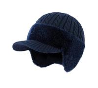 Gorro de Punto | Gorro de Invierno Grueso | Esquí Térmico Impermeable al Viento - para Senderismo, Deportes, Trineo, Ciclismo, para Padre, Novio, Abuelo, Tío, azul marino