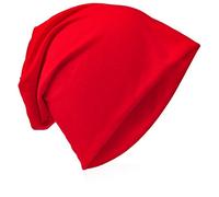 Gorro de punto grande, estilo beanie, largo, unisex, unicolor, para hombres y mujeres, moderno rojo talla única