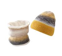 Gorro de punto grueso para mujer de invierno, resistente al viento, arco iris, esquí, equitación, forro polar, gorro ajustable, bufanda y pañuelo para el cuello, juego de cuello cálido, gorro de forro