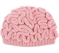 Gorro de punto hecho a mano con cerebro creativo para Halloween, gorro de punto, rosa, unisex, rosa, Talla única