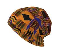 Gorro de punto holgado con estampado de retazos de estilo africano, gorro de punto, gorro de quimioterapia, gorros de punto para mujeres y hombres, Textura étnica tribal africana, talla única