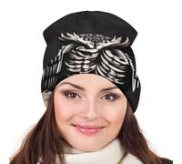 Gorro de Punto Late Night Owl para Hombre y Mujer, cálido Gorro de Calavera, Gorro de Invierno para Todas Las Estaciones