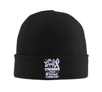 Gorro De Punto Mi Dios Es Más Fuerte Que El Cáncer De Estómago - Concientización Elástico Cálido Gorra Suave Gorro para Correr Adulto Mujeres