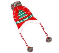 Gorro de Punto Navideño para Niño Niña, Lana Cálida Orejeras | Estampado Festivo, Adecuado para Fotos Familiares y Fiesta Navideña, Cubre Orejas en Otoño E Invierno