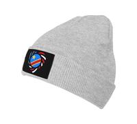 Gorro De Punto Nosotros, América del Corazón Y La República Democrática del Congo, Amamos por Siempre A Gray Skull Cap Respirable Gorro De Invierno Suave Beanie Gorro para Bicicleta Trabajo