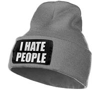 Gorro De Punto Odio A La Gente Beanie Gorros Diseño Clásico Beanie Hat Unisex Sombrero De Beanies para Invierno Verano Correr