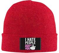 Gorro De Punto Odio A La Gente. ¡Que Te Jodan! Beanie Hat Moderno Gorros Slouch Cómodo Gorro De Invierno para Adulto Motociclismo Esquí