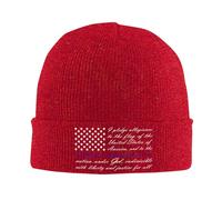Gorro de Punto para Adulto con Bandera Estadounidense y Juramento a la Bandera, Gorro de Invierno cálido con Calavera para ho