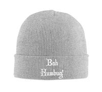 Gorro de Punto para Adultos Bah Humbug, Gorro de Invierno cálido Tipo Calavera - Hombre Mujer