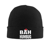 Gorro de Punto para Adultos Bah Humbug, Gorro de Invierno cálido Tipo Calavera - Hombre Mujer