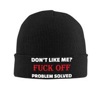 Gorro de Punto para Adultos No me Quieras - Problema Resuelto - Gorro de Invierno cálido Tipo Calavera - Hombre y Mujer