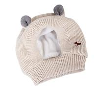 Gorro de Punto para Mascotas de Invierno, Gorro cálido y Bonito para Perros, Orejeras silenciosas, de protección contra el Ruido, Color Beige, cálido para Perros, Cachorro con Orejas