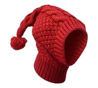 Gorro de punto para mascotas - Gorro de lana para perros con orejeras, bola dulce, gorro ajustable de invierno para cachorro en talla S, M, L, accesorio para la cabeza de gato cálido, gorro de punto