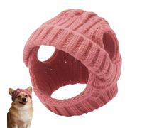 Gorro de punto para mascotas, gorro de punto con agujeros para las orejas, lindo gorro de gato y perro, para chihuahua, bulldog francés, gatito, cachorro, de invierno, cumpleaños, cosplay