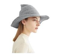 Gorro de punto para mujer, sombrero de bruja, sombrero de bruja, sombrero de bruja, gorras de béisbol para hombre, gorras grandes, gris, Talla única