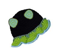 Gorro de punto para mujer, transpirable, con diseño de orejas de oso, ala ancha, para adultos, adolescentes, pescador, sombreros de ganchillo para mujer, sombreros de cabeza grande para mujer, color