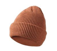 Gorro de punto reflectante sin ala para la noche, elegante sombrero de fibra acrílica suave para actividades al aire libre, ciclismo y correr, gorras elásticas, marrón, Talla única