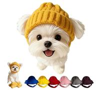 Gorro de punto rojo para perro con orejeras, gorro de punto acogedor para mascotas, suave y elástico, calentadores de orejas de perro, agujeros para orejas de invierno, para clima frío, paseos y fotos