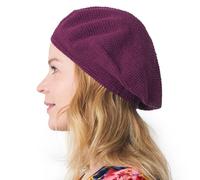 Gorro De Punto Tam para Mujer Y Boinas Hombre, Gorro De Ganchillo 100% Algodón, Boina Francesa Hecha A Mano para Verano E Invierno Borgoña