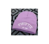 Gorro de punto Taylor Swift 1989 para mujer, bordado, cálido y suave, para esquiar en invierno (morado)