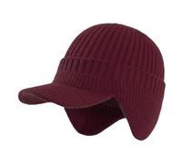 Gorro De Punto Torocky Coldshield Trapper, con Visera Y Orejeras, Cálido Y Elegante, con Forro De Piel(Red)